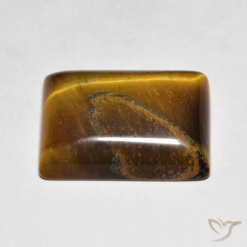 Tiger's Eye Gemstone in 16 x 12 mm (calibrated) Size for Sale, Tiger's Eye Stone in Medium Dark-Brown Color