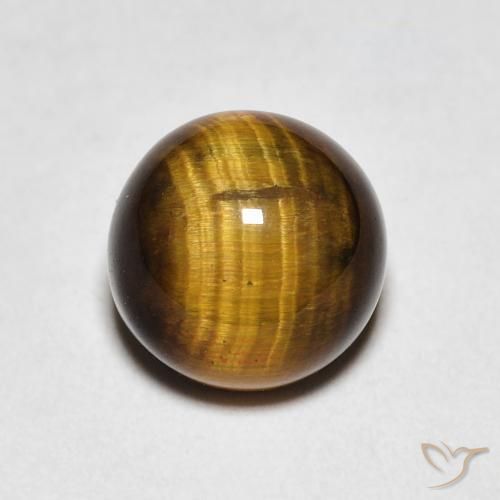 2.18ct Natural Warm Brown Tiger's Eye, Round, Opaque
