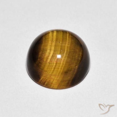Tiger's Eye Gemstone in 8 mm (calibrated) Size for Sale, Tiger's Eye Stone in Warm Brown Color