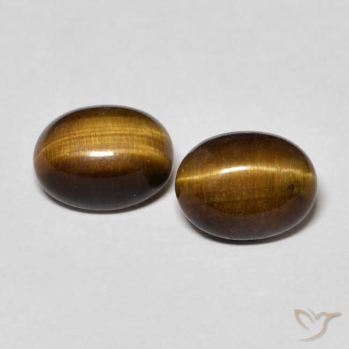 2.62ctw Natural Warm Brown Tiger's Eye, Oval, Opaque