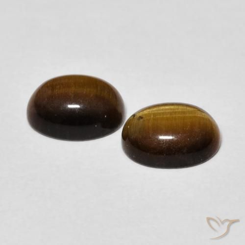 Tiger's Eye Gemstones in 8 x 6 mm (calibrated) Size for Sale, Tiger's Eye Stones in Warm Brown Color