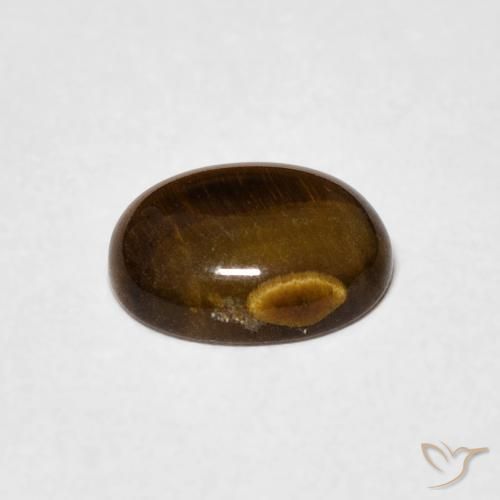 Tiger's Eye Gemstone in 8 x 6 mm (calibrated) Size for Sale, Tiger's Eye Stone in Medium Brown Color