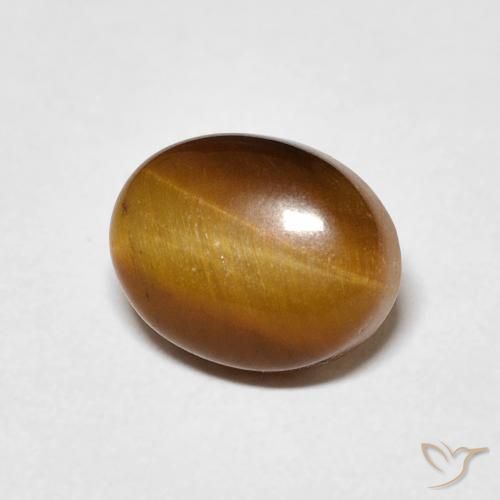 3.12 ct Brown Tiger's Eye Stone, Natural Tiger's Eye in Oval Cabochon Shape for Sale