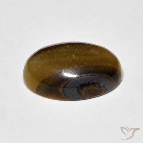 Tiger's Eye Gemstone in 14 x 10 mm (calibrated) Size for Sale, Tiger's Eye Stone in Yellowish Brown Color