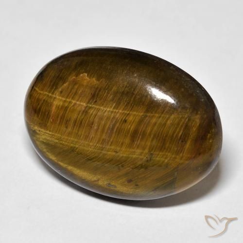 24.85 ct Brown Tiger's Eye Stone, Natural Tiger's Eye in Oval Cabochon Shape for Sale