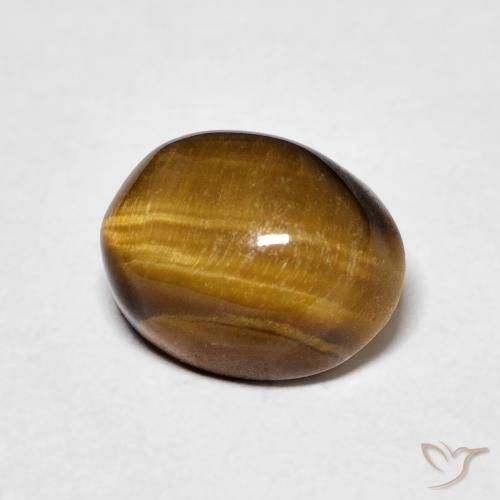 4.05 ct Brown Tiger's Eye Stone, Natural Tiger's Eye in Oval Cabochon Shape for Sale