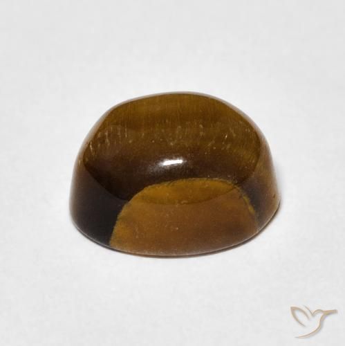 Tiger's Eye Gemstone in 10.5 x 8.2 mm Size for Sale, Tiger's Eye Stone in Yellowish Brown Color