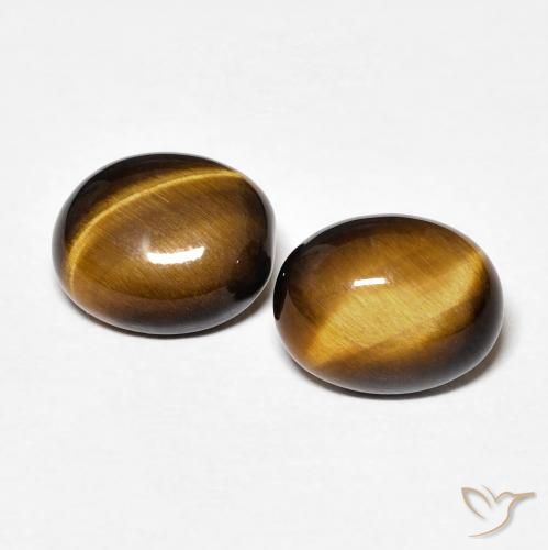 3.30ctw Natural Medium Dark-Brown Tiger's Eye, Oval, Opaque