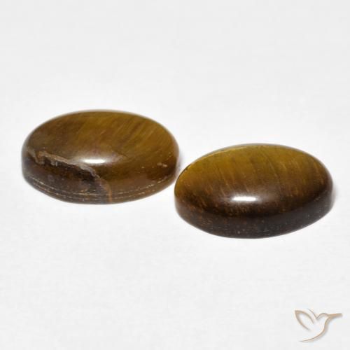 Tiger's Eye Gemstones in 12 x 8 mm (calibrated) Size for Sale, Tiger's Eye Stones in Golden Brown Color