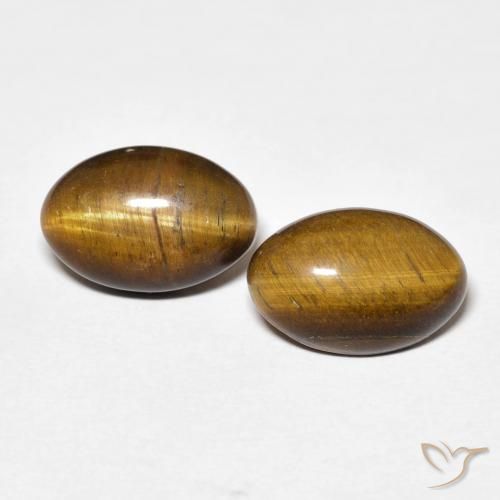 7.36ctw Natural Medium Dark-Brown Tiger's Eye, Oval, Opaque