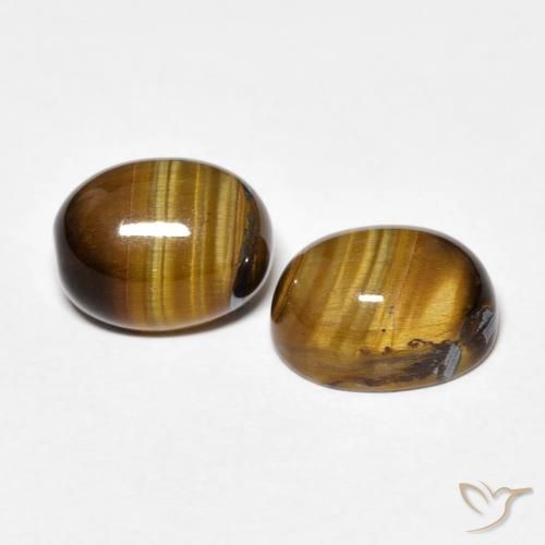 4.81 ctw Brown Tiger's Eye Stones, Natural Tiger's Eye in Oval Cabochon Shape for Sale