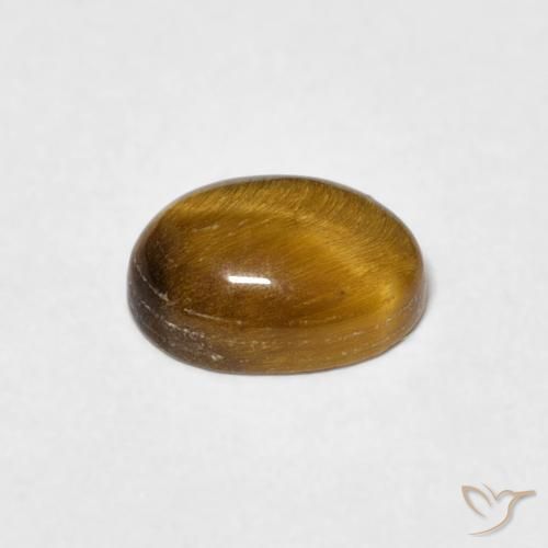 Tiger's Eye Gemstone in 8.3 x 6.3 mm Size for Sale, Tiger's Eye Stone in Warm Brown Color
