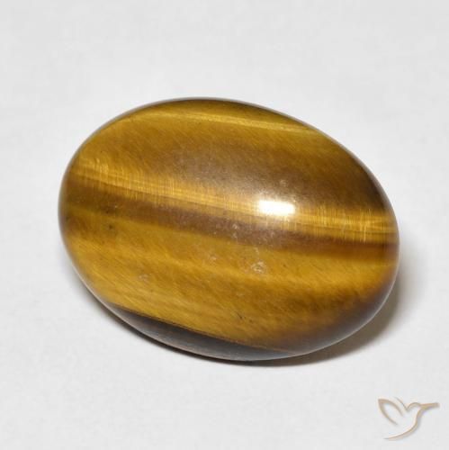 9.62 ct Brown Tiger's Eye Stone, Natural Tiger's Eye in Oval Cabochon Shape for Sale