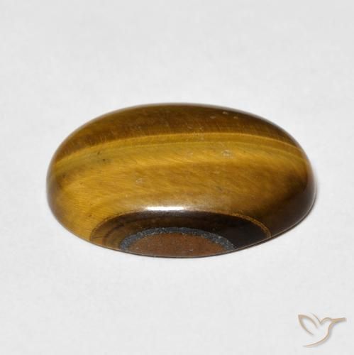 Tiger's Eye Gemstone in 18 x 13 mm (calibrated) Size for Sale, Tiger's Eye Stone in Medium Brown Color