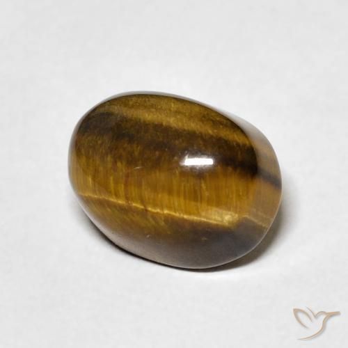 3.41 ct Brown Tiger's Eye Stone, Natural Tiger's Eye in Oval Cabochon Shape for Sale
