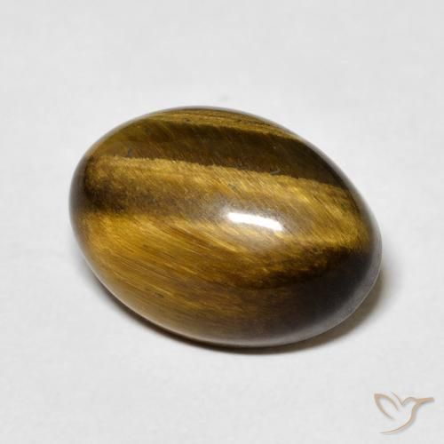 7.10 ct Brown Tiger's Eye Stone, Natural Tiger's Eye in Oval Cabochon Shape for Sale
