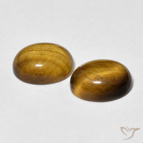 Tiger's Eye Gemstones in 10 x 8 mm (calibrated) Size for Sale, Tiger's Eye Stones in Light Brown Color