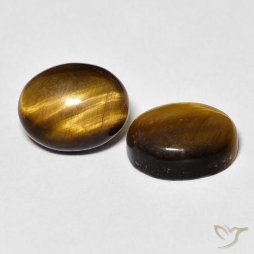 5.80 ctw Brown Tiger's Eye Stones, Natural Tiger's Eye in Oval Cabochon Shape for Sale