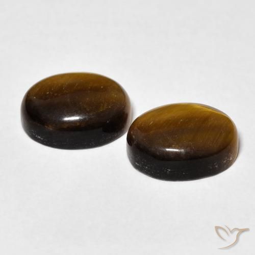 Tiger's Eye Gemstones in 10 x 8 mm (calibrated) Size for Sale, Tiger's Eye Stones in Golden Brown Color