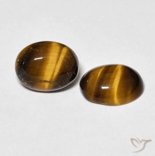 3.05 ctw Brown Tiger's Eye Stones, Natural Tiger's Eye in Oval Cabochon Shape for Sale