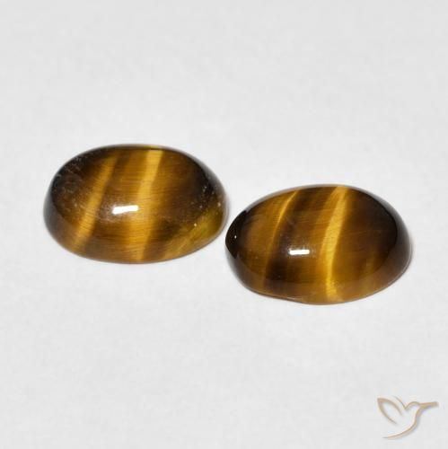 Tiger's Eye Gemstones in 9 x 9 mm (calibrated) Size for Sale, Tiger's Eye Stones in Warm Brown Color