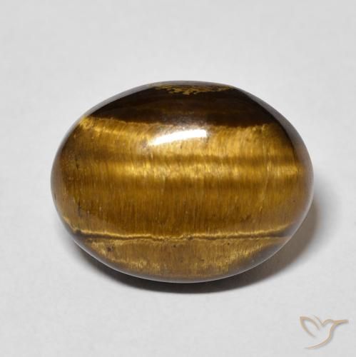 10.42 ct Brown Tiger's Eye Gemstone, Tiger's Eye Gem in Oval Cabochon Shape for Sale.