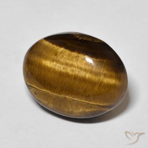 10.42 ct Brown Tiger's Eye Stone, Natural Tiger's Eye in Oval Cabochon Shape for Sale
