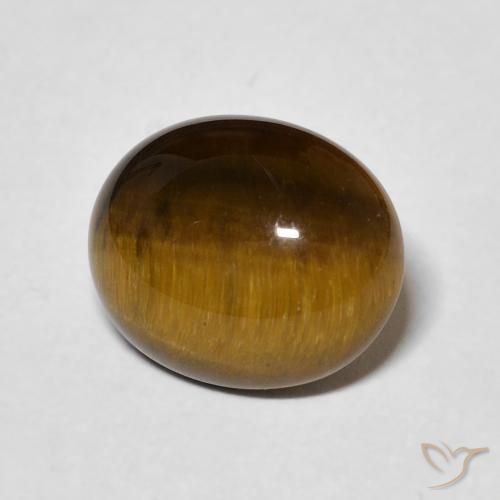 3.44 ct Brown Tiger's Eye Stone, Natural Tiger's Eye in Oval Cabochon Shape for Sale