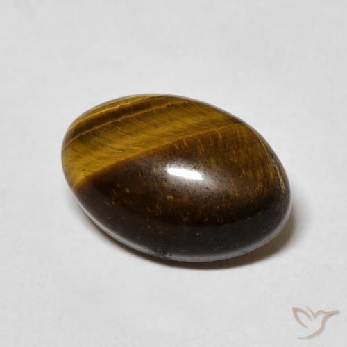 3.84 ct Brown Tiger's Eye Stone, Natural Tiger's Eye in Oval Cabochon Shape for Sale
