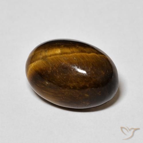 6.48 ct Brown Tiger's Eye Stone, Natural Tiger's Eye in Oval Cabochon Shape for Sale