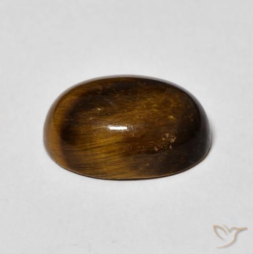 Tiger's Eye Gemstone in 14 x 10 mm (calibrated) Size for Sale, Tiger's Eye Stone in Yellowish Brown Color