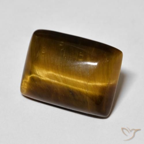 14.14 ct Brown Tiger's Eye Stone, Natural Tiger's Eye in Baguette Cabochon Shape for Sale