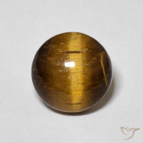 1.98ct Natural Yellowish Brown Tiger's Eye, Round, Opaque
