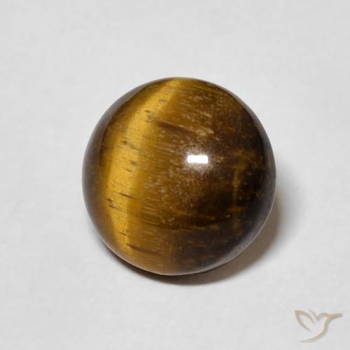 1.98 ct Brown Tiger's Eye Stone, Natural Tiger's Eye in Round Cabochon Shape for Sale