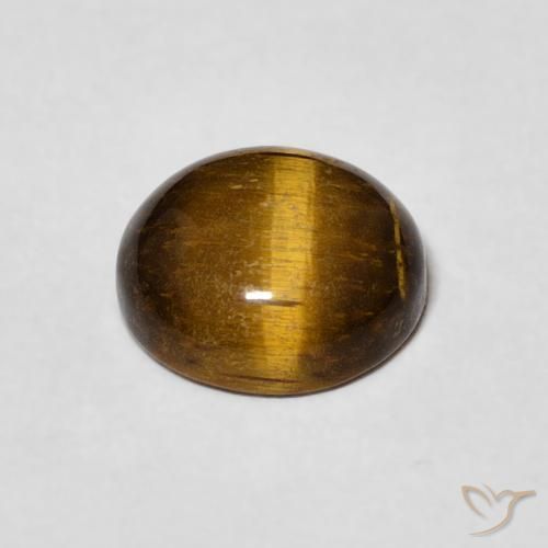 Tiger's Eye Gemstone in 8 mm (calibrated) Size for Sale, Tiger's Eye Stone in Yellowish Brown Color