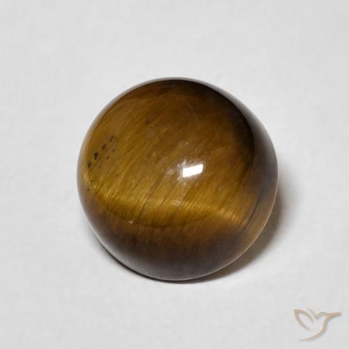 2.66 ct Brown Tiger's Eye Stone, Natural Tiger's Eye in Round Cabochon Shape for Sale