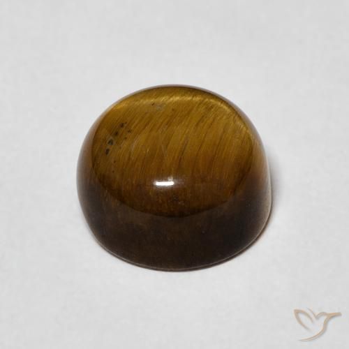 Tiger's Eye Gemstone in 8 mm (calibrated) Size for Sale, Tiger's Eye Stone in Warm Brown Color