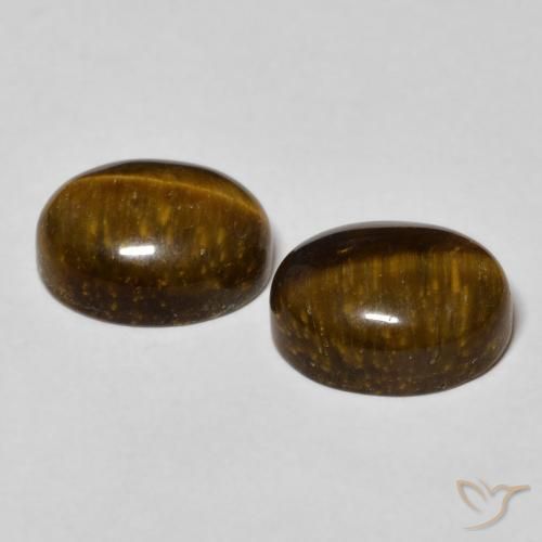 Tiger's Eye Gemstones in 10 x 8 mm (calibrated) Size for Sale, Tiger's Eye Stones in Warm Brown Color