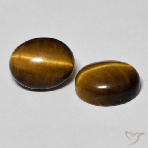 6.10 ctw Brown Tiger's Eye Stones, Natural Tiger's Eye in Oval Cabochon Shape for Sale