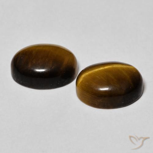 Tiger's Eye Gemstones in 10 x 8 mm (calibrated) Size for Sale, Tiger's Eye Stones in Gingerbread Brown Color