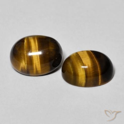 4.10 ctw Brown Tiger's Eye Stones, Natural Tiger's Eye in Oval Cabochon Shape for Sale