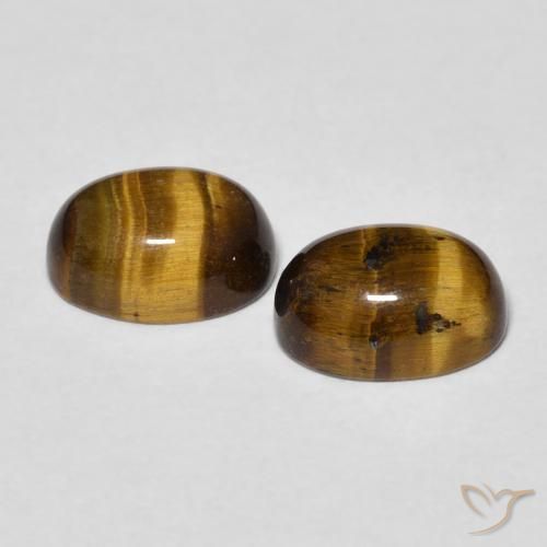Tiger's Eye Gemstones in 8 x 6 mm (calibrated) Size for Sale, Tiger's Eye Stones in Golden Brown Color