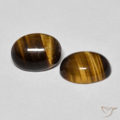 2.30 ctw Brown Tiger's Eye Stones, Natural Tiger's Eye in Oval Cabochon Shape for Sale