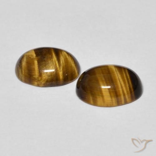 Tiger's Eye Gemstones in 8 x 6 mm (calibrated) Size for Sale, Tiger's Eye Stones in Golden Brown Color
