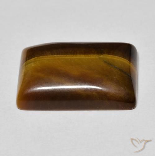 Tiger's Eye Gemstone in 18 x 13 mm (calibrated) Size for Sale, Tiger's Eye Stone in Medium Brown Color