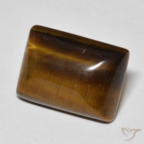 13.92 ct Brown Tiger's Eye Stone, Natural Tiger's Eye in Baguette Cabochon Shape for Sale