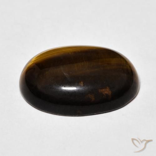 Tiger's Eye Gemstone in 20 x 15 mm (calibrated) Size for Sale, Tiger's Eye Stone in Medium Brown Color
