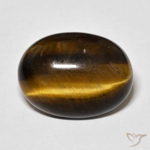 14.75ct Natural Medium Dark-Brown Tiger's Eye, Oval, Opaque