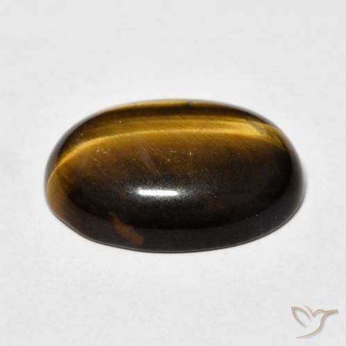 Tiger's Eye Gemstone in 20 x 15 mm (calibrated) Size for Sale, Tiger's Eye Stone in Medium Dark-Brown Color