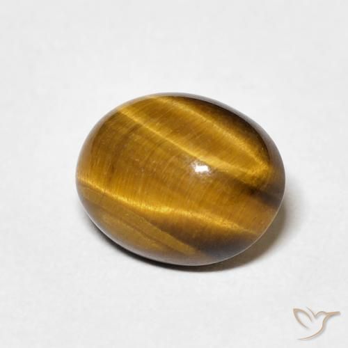 3.51 ct Brown Tiger's Eye Stone, Natural Tiger's Eye in Oval Cabochon Shape for Sale
